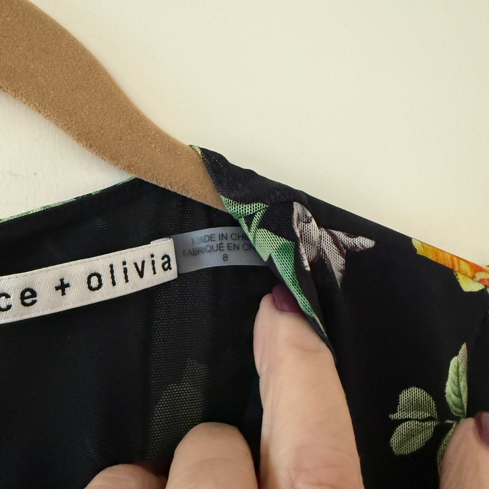 Alice + Olivia Multicolor Floral Long Sleeve Dress - Picture 4 of 5
